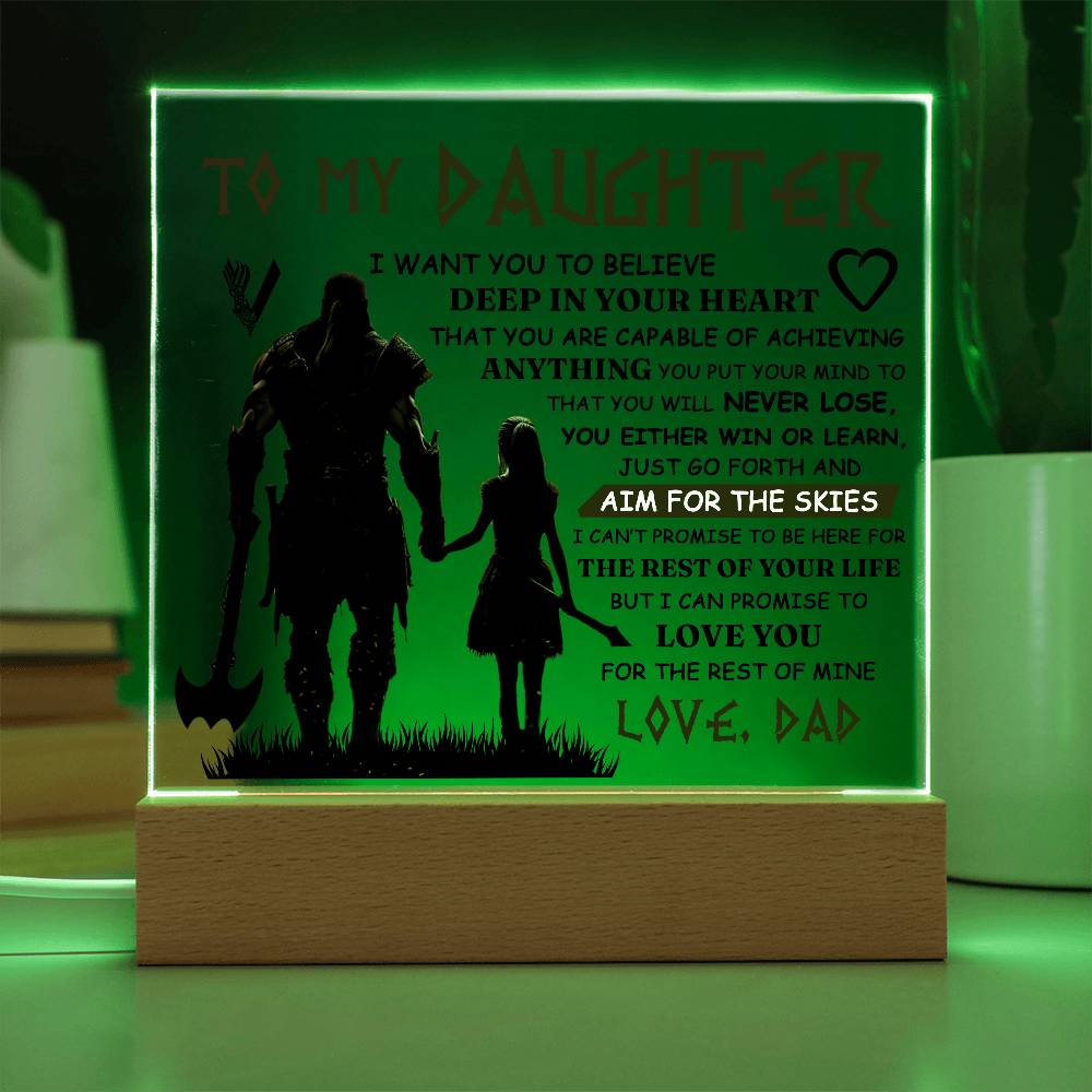TO MY DAUGHTER VIKING SQUARE ACRYLIC PLAQUE