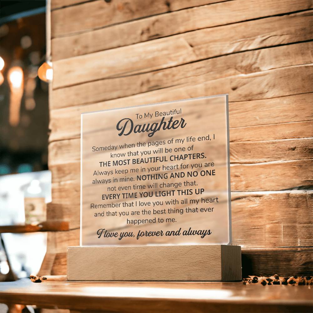 TO MY DAUGHTER CHAPTERS SQUARE PLAQUE