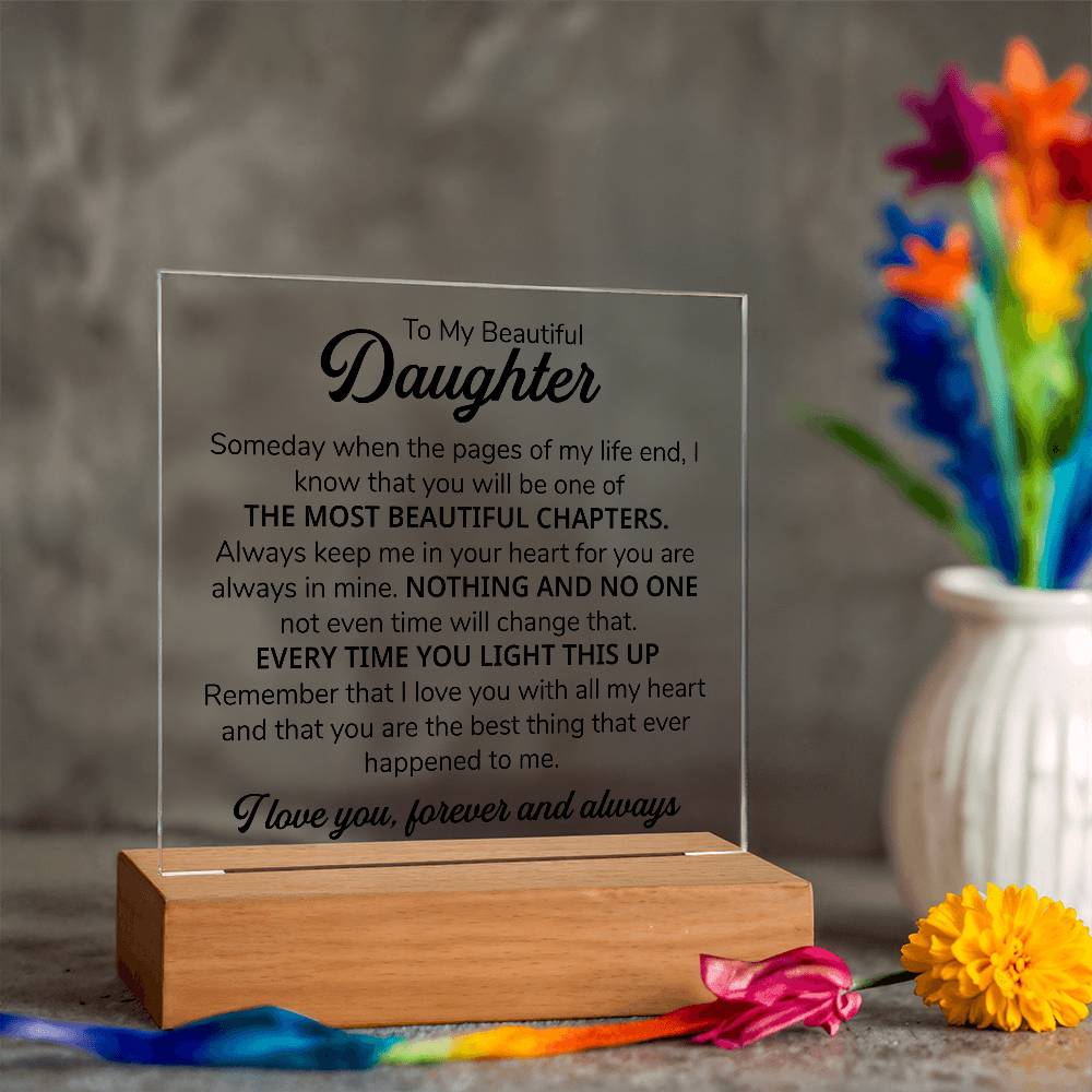 TO MY DAUGHTER CHAPTERS SQUARE PLAQUE